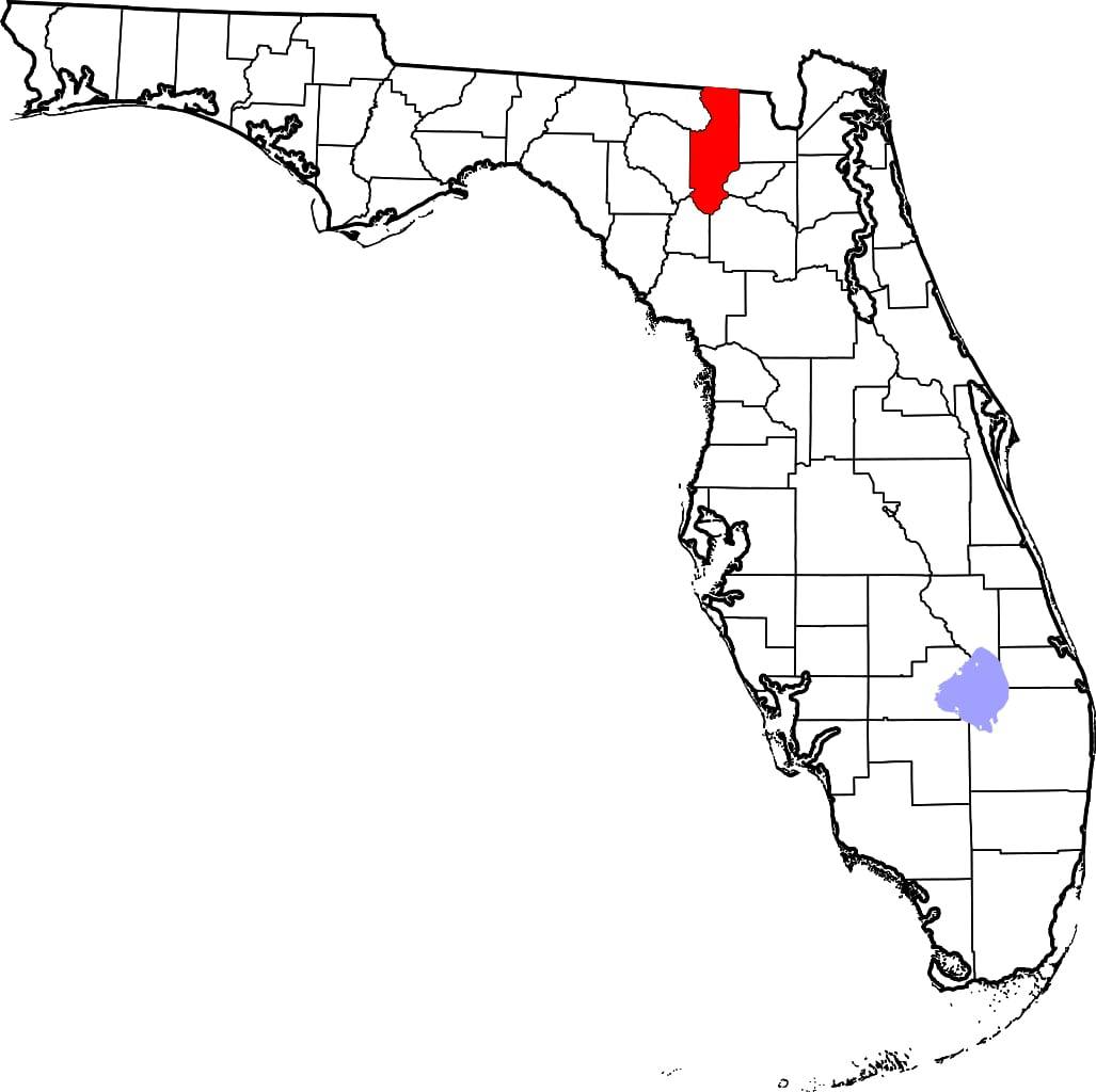 Maps showing counties with confirmed cases of Strangles in Ohio, Michigan, and Florida