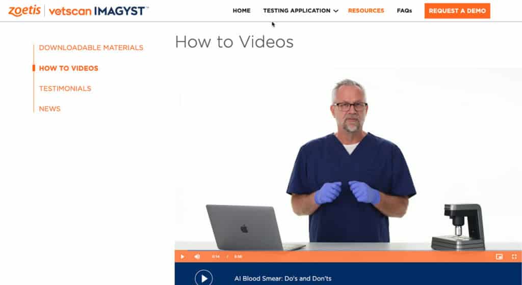 Zoetis offers multiple Vetscan Imagyst videos online for learning or refresher training.